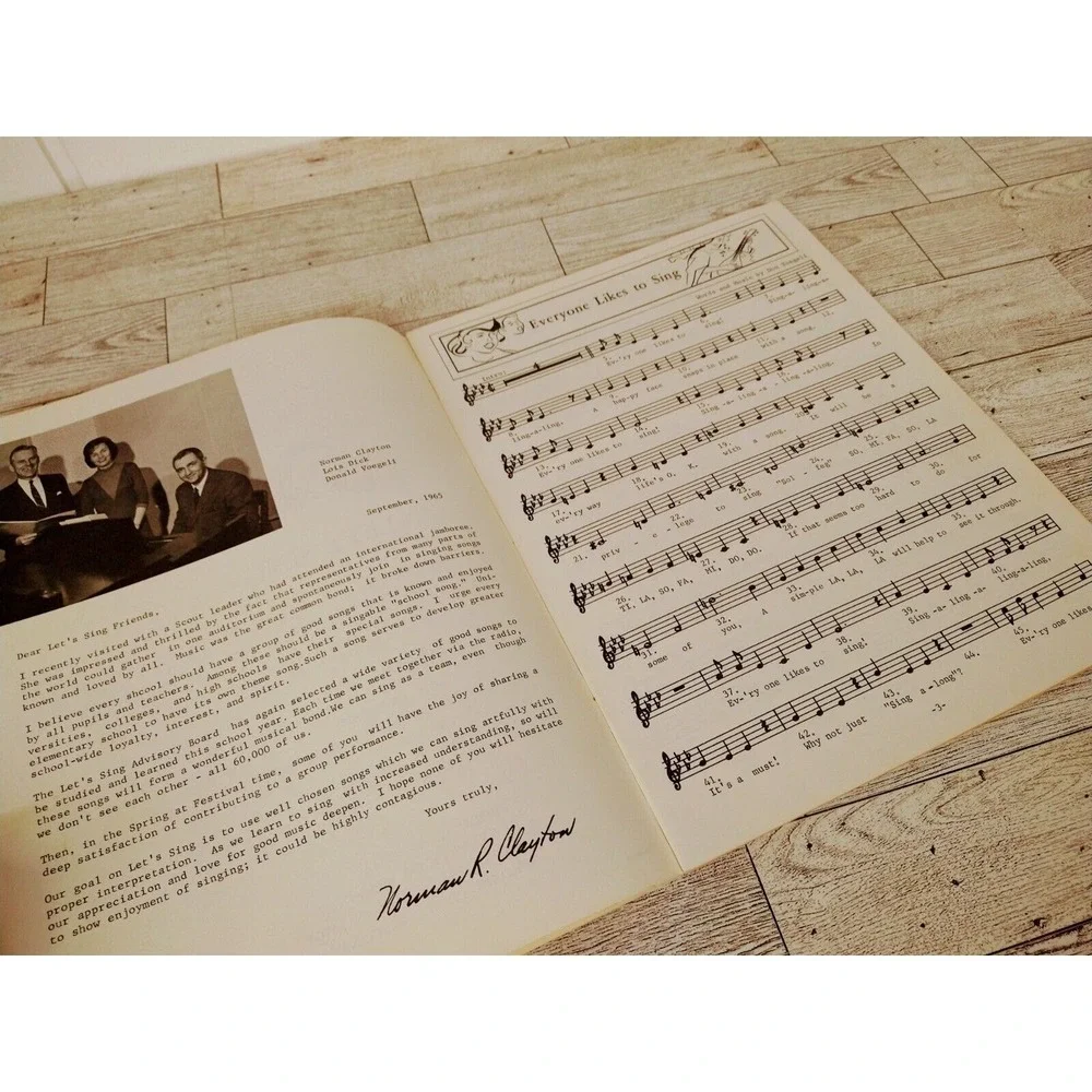 1966 Lets Sing Norman J Clayton Childrens Music Songbook Kids Grades 4-8